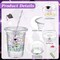 50 Sets 16 oz Purple Graduation Plastic Cups Wildflower Congrats Grad Disposable Drinking Cups with Lids and Paper Straws for Hot Cold Drinks Class of 2026 Graduation Party Supplies
